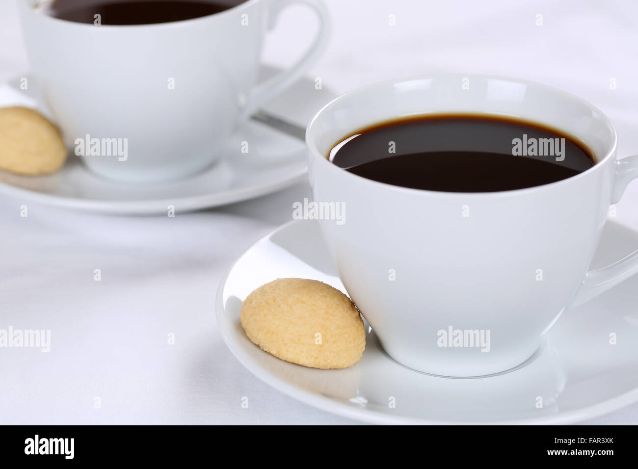 Fresh hot coffee drink in cup Espresso Arabica Stock Photo
