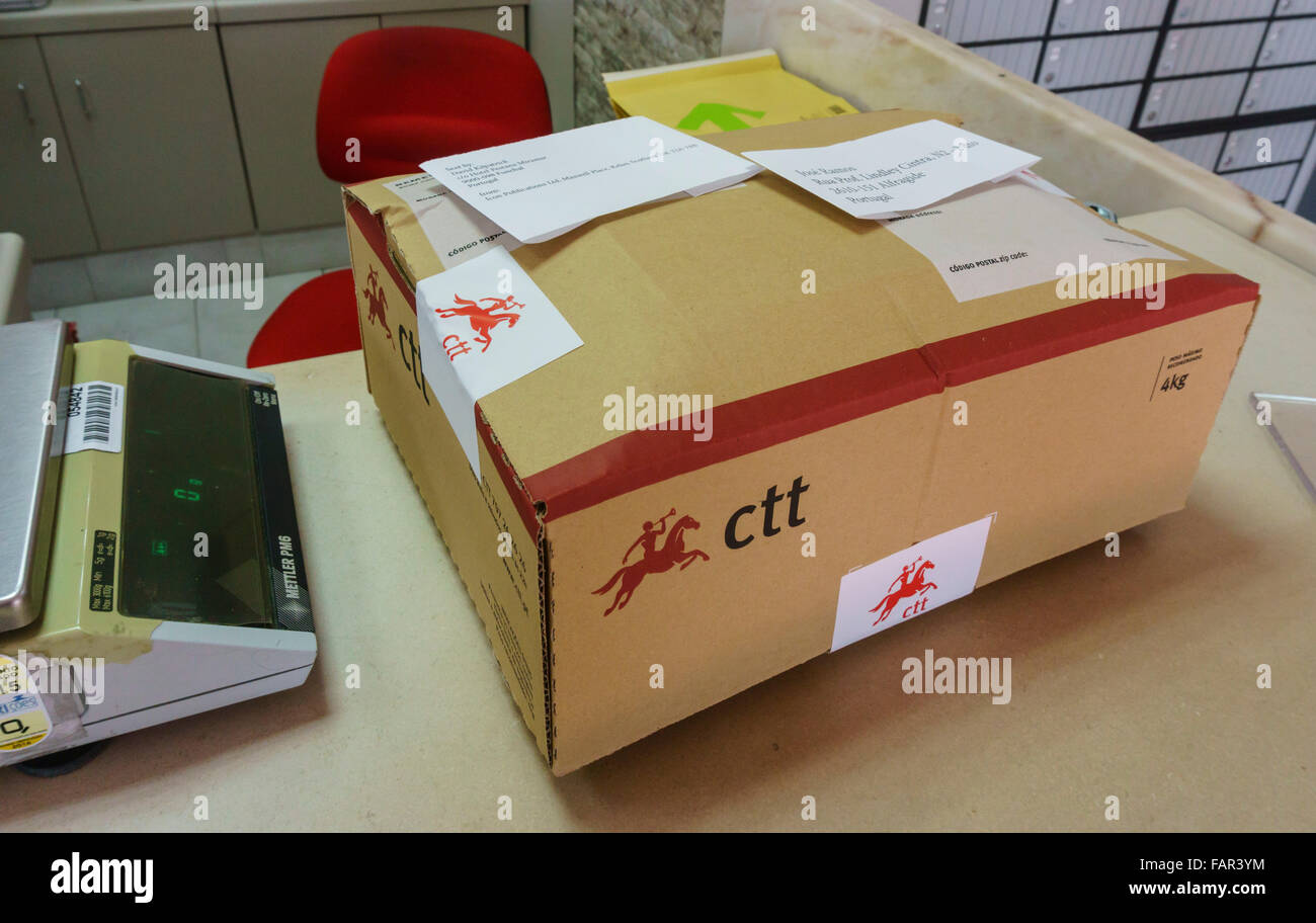 Madeira a post office pack for international mailing Stock Photo Alamy