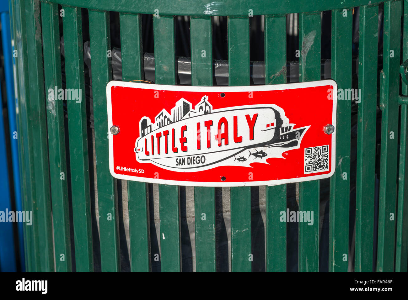 Little Italy sign. Downtown San Diego, California, USA. Stock Photo