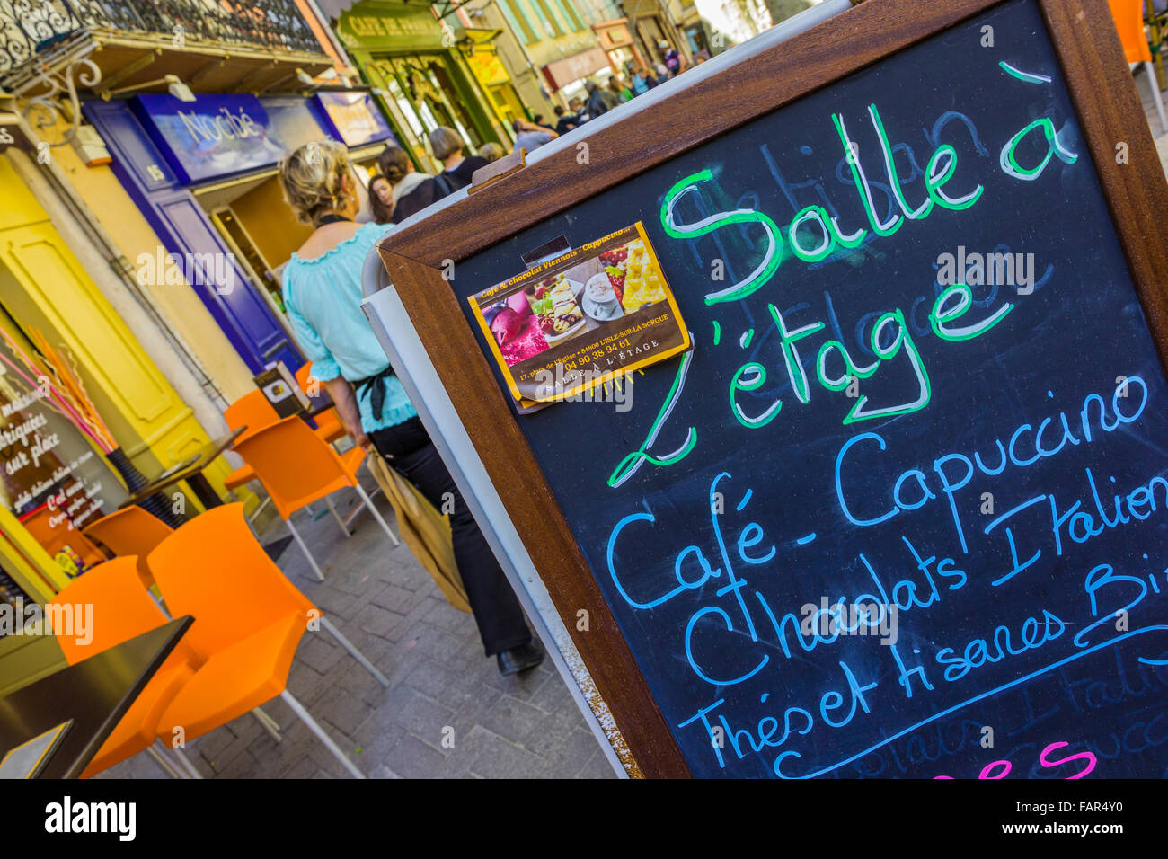 Menu Cantine Isle Sur La Sorgue Restaurant menu provence france hi-res stock photography and images - Alamy
