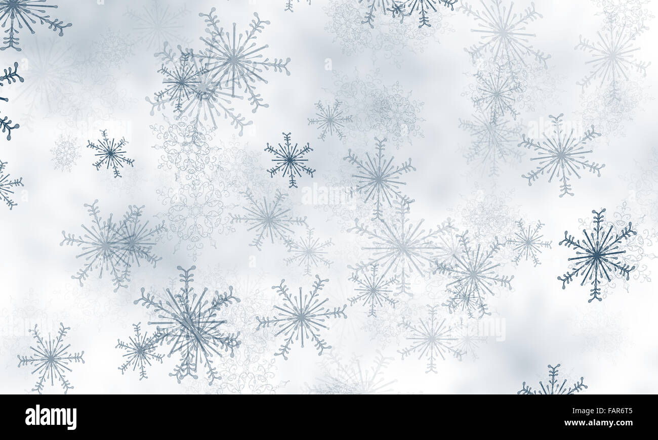 Abstract blue snowflakes Christmas background Stock Photo