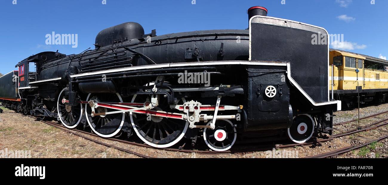 Panoramic view of an old steam locomotive Stock Photo - Alamy