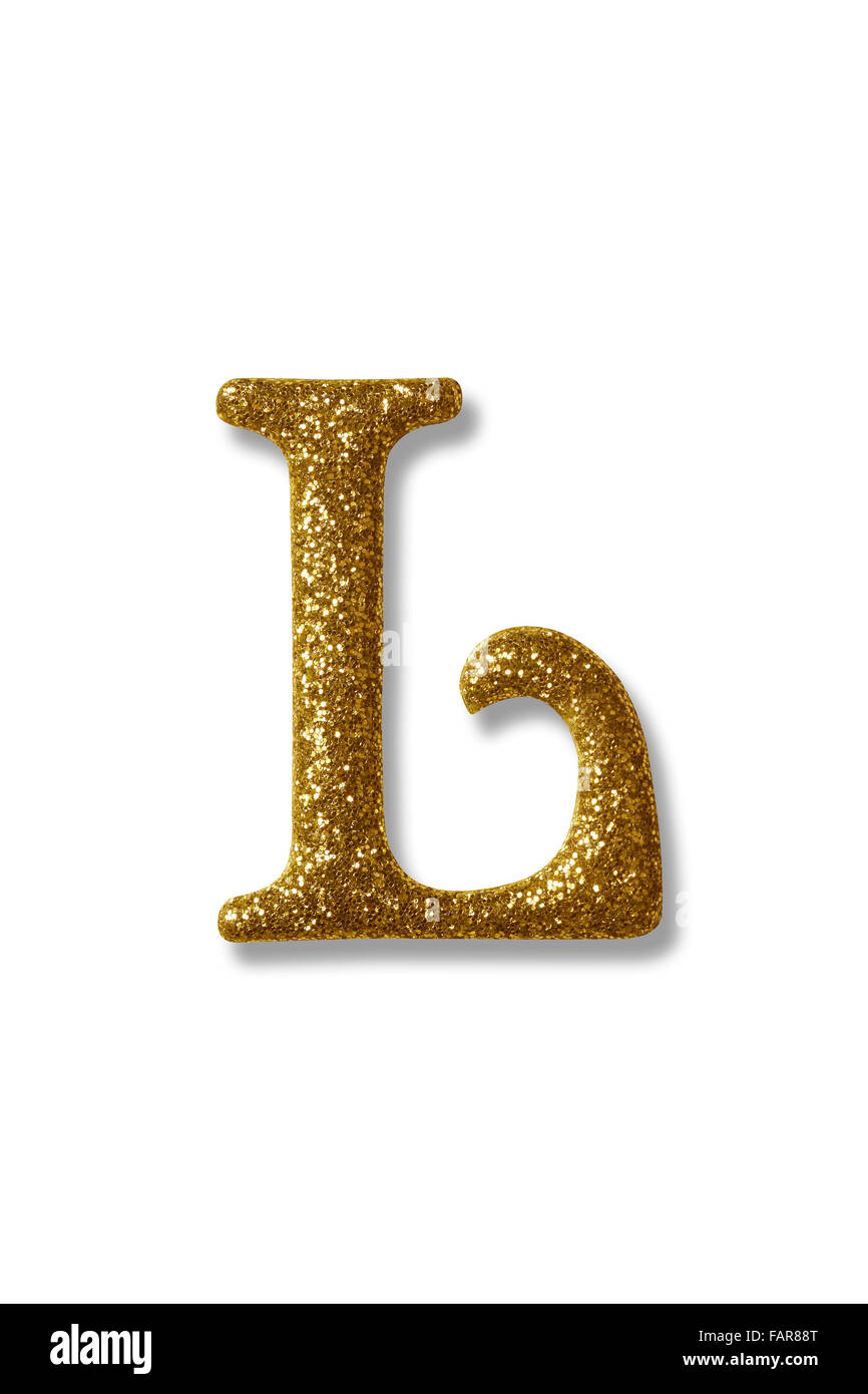 clipping path of the golden alphabet l Stock Photo