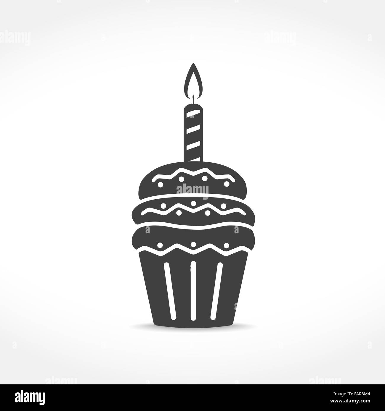 Birthday cupcake icon Stock Photo