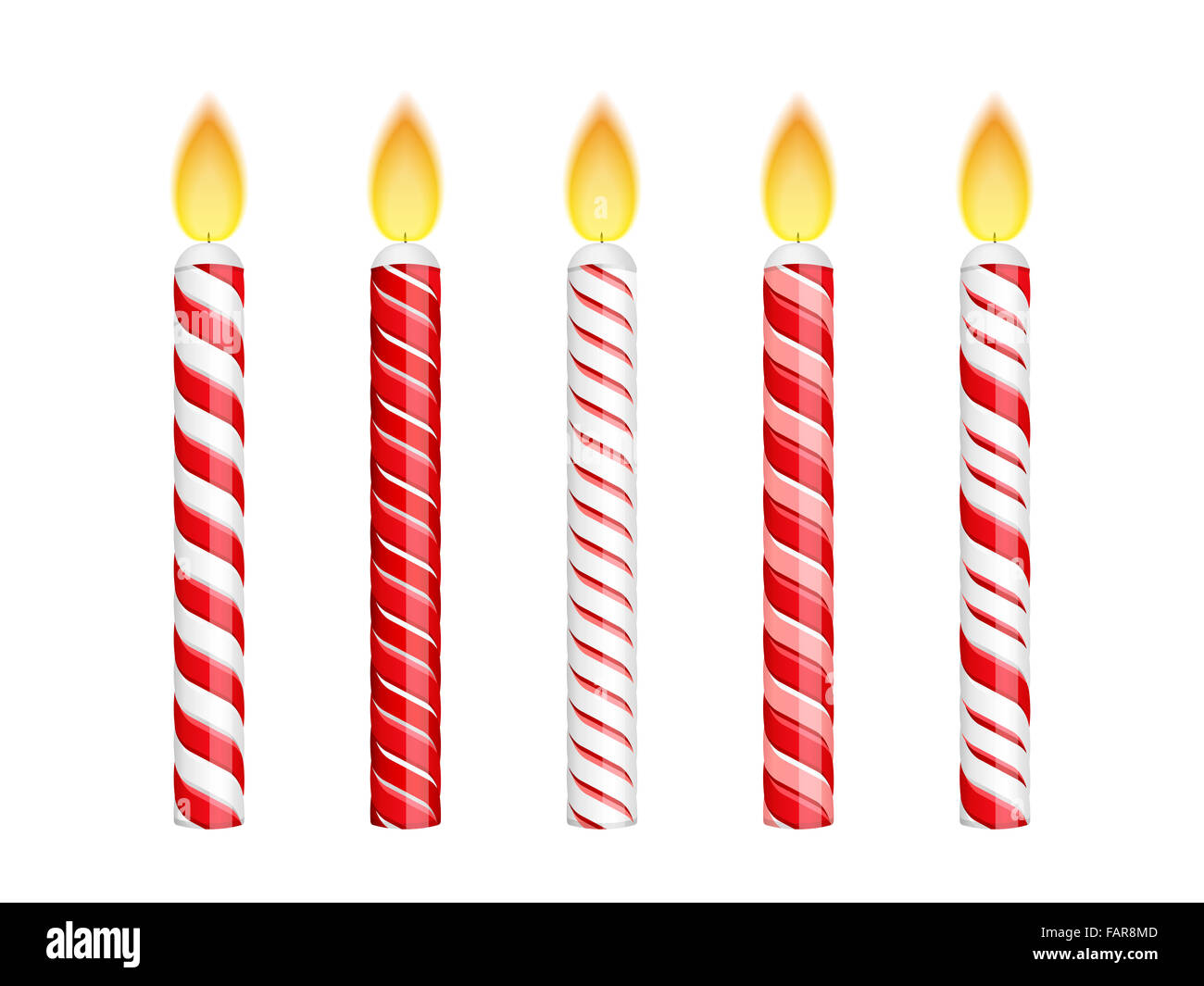 Red birthday candles isolated on white background Stock Photo - Alamy