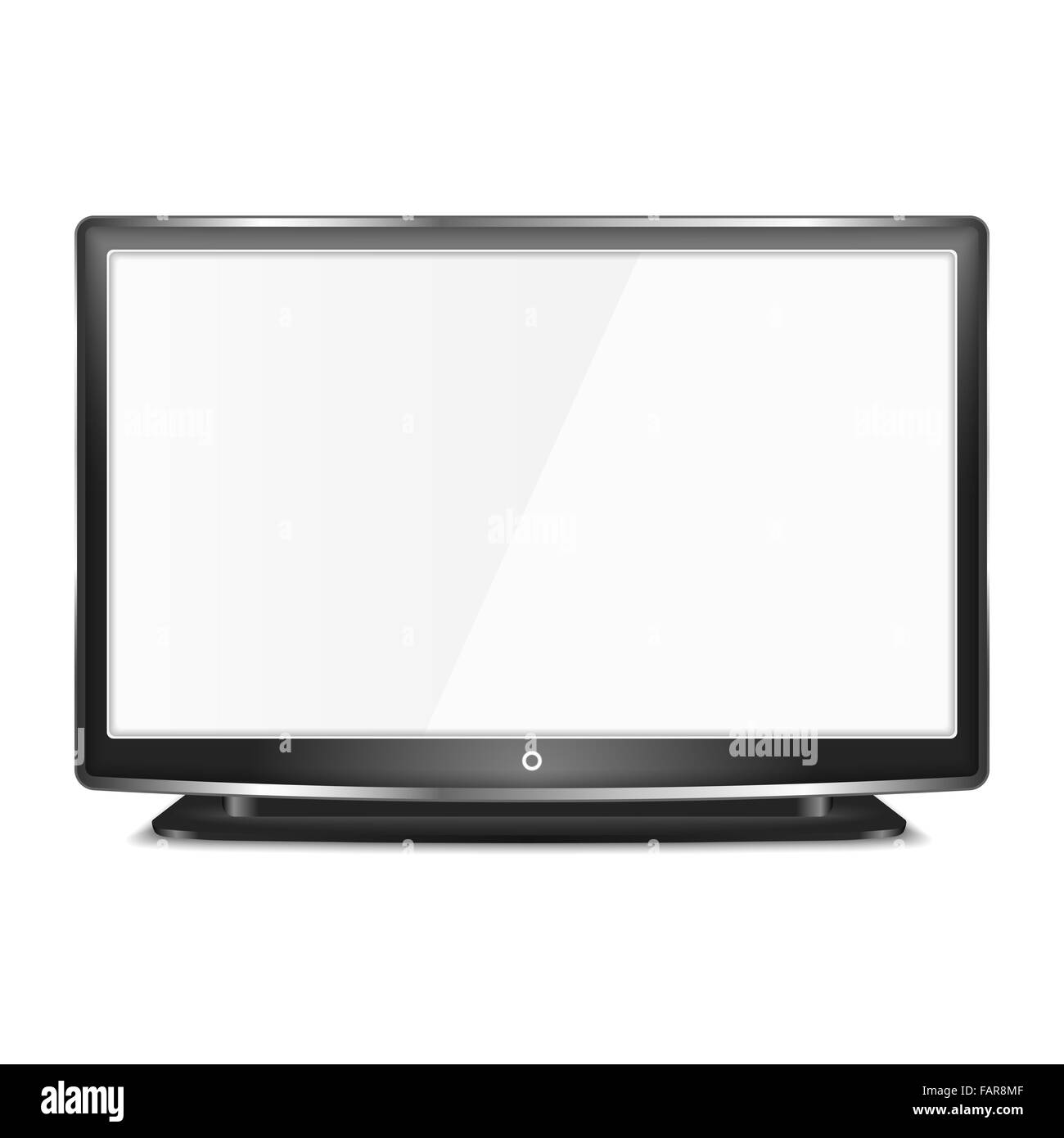 Black LCD TV screen on white background Stock Photo