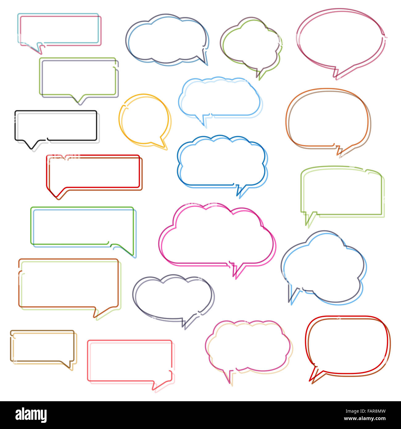 Colored line speech bubbles collection Stock Photo Alamy