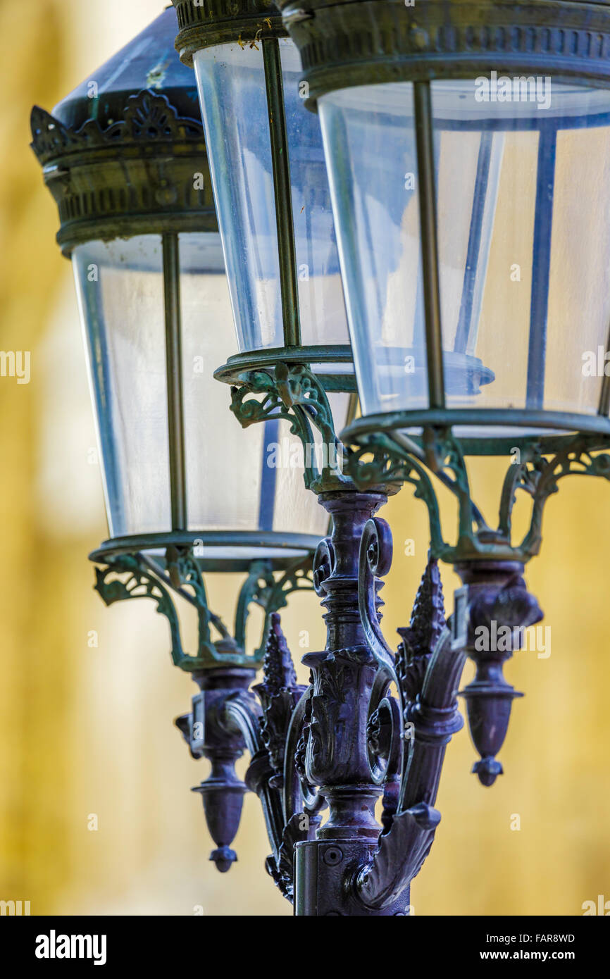 Lamps by Notre Dame Cathedral, Paris Stock Photo Alamy
