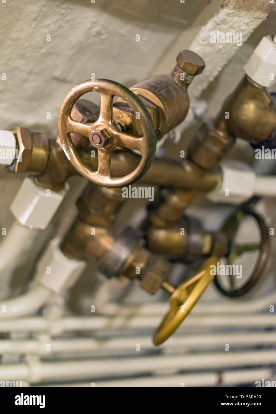 Close-up view of old valve. Stock Photo