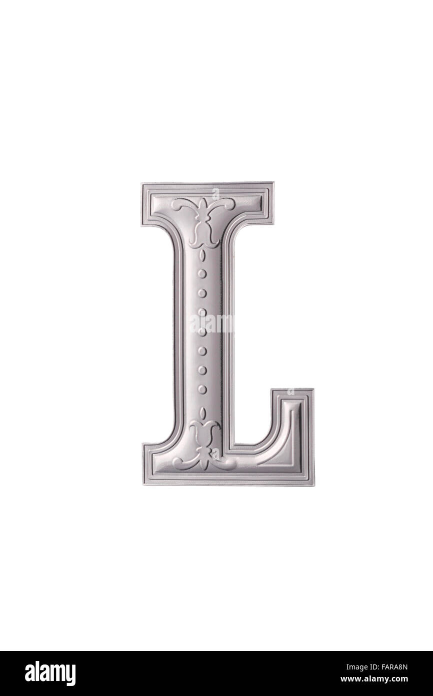 stock image of the silver color alphabet l Stock Photo