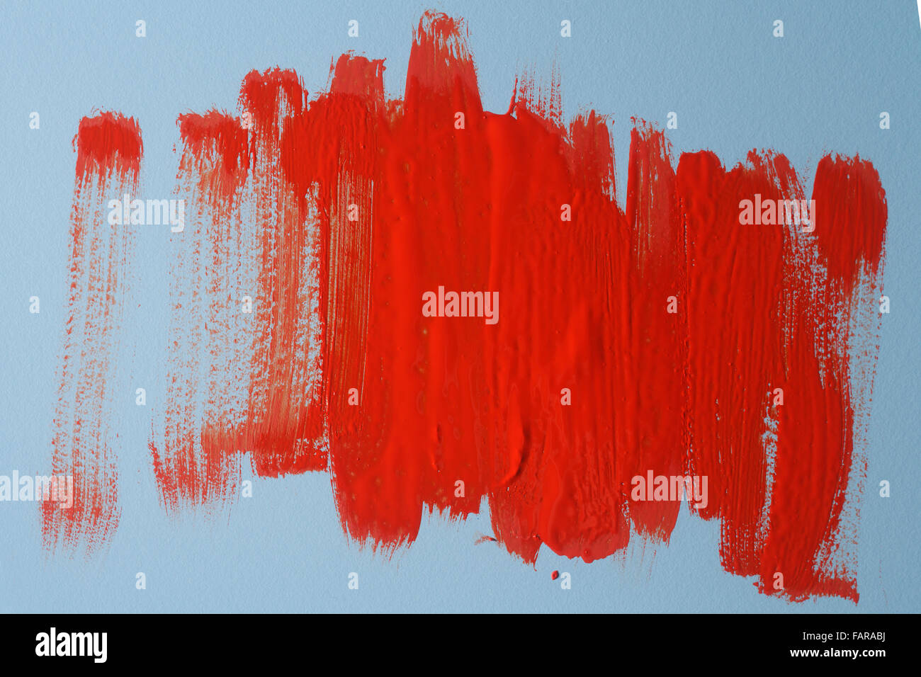 Paint brush strokes isolated on the blue background Stock Photo Alamy