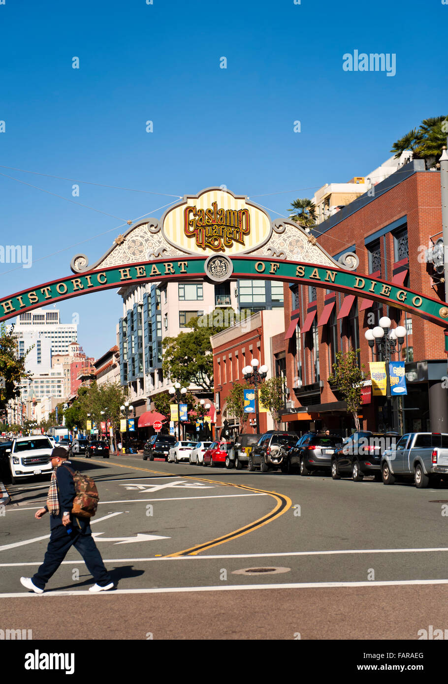 Gaslamp district in downtown san diego hires stock photography and
