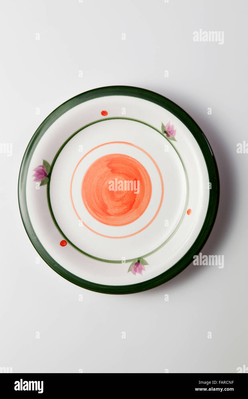 Clean white dinner plate with drop shadow Stock Photo