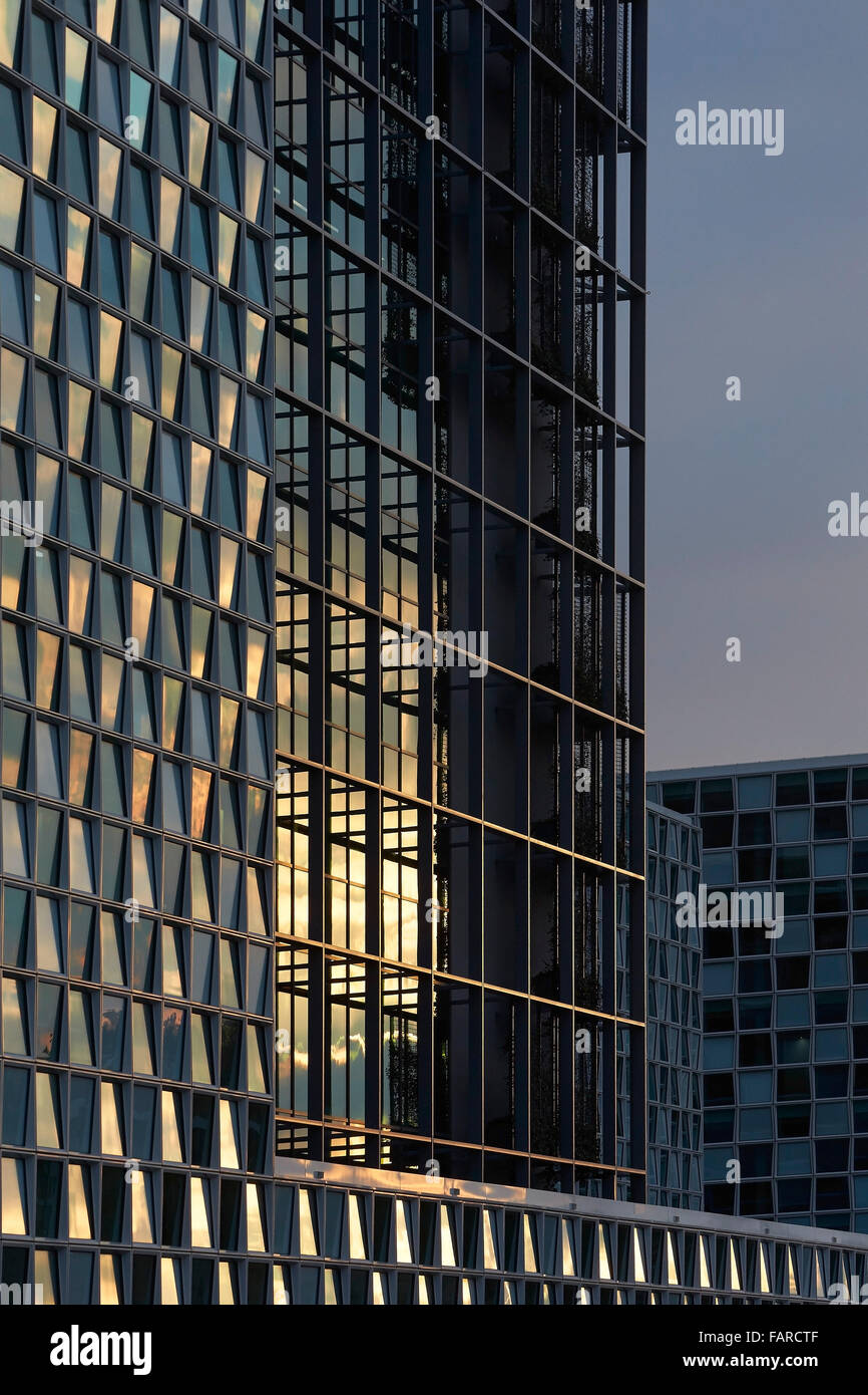 Exterior facade cladding in dusk light. International Criminal Court ...
