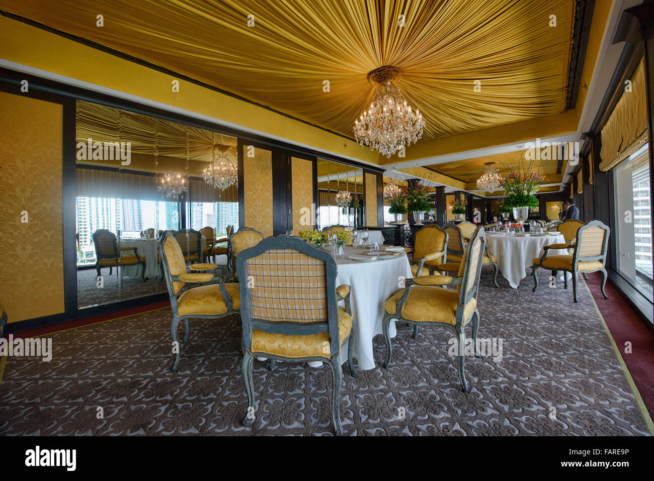 The elegant L'Normandie French restaurant at the Mandarin Oriental in Bangkok, Thailand Stock Photo