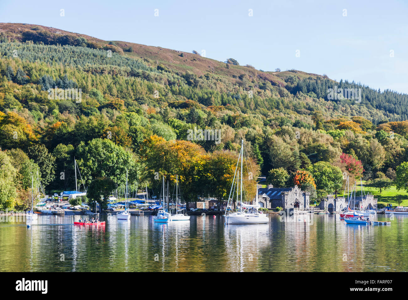 England, Cumbria, Lake District, Windermere, Lakeside, View of Newby