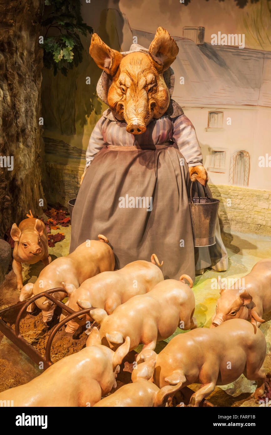 Lake District, Bowness-on-Windermere, The World of Beatrix Potter Attraction, Display of Model Animals from Beatrix Potter Novel Stock Photo