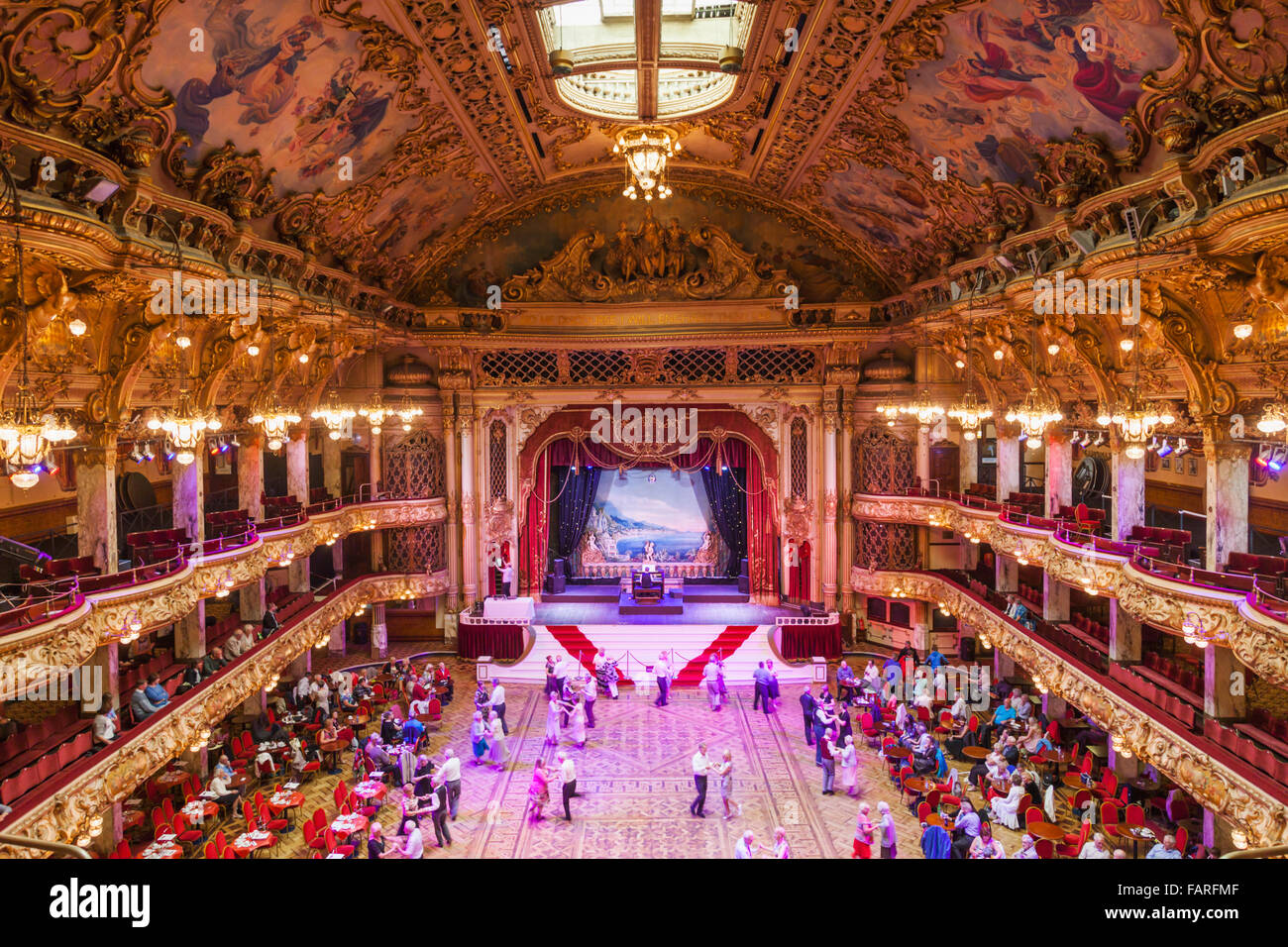 England, Lancashire, Blackpool, Blackpool Tower Ballroom Stock Photo ...