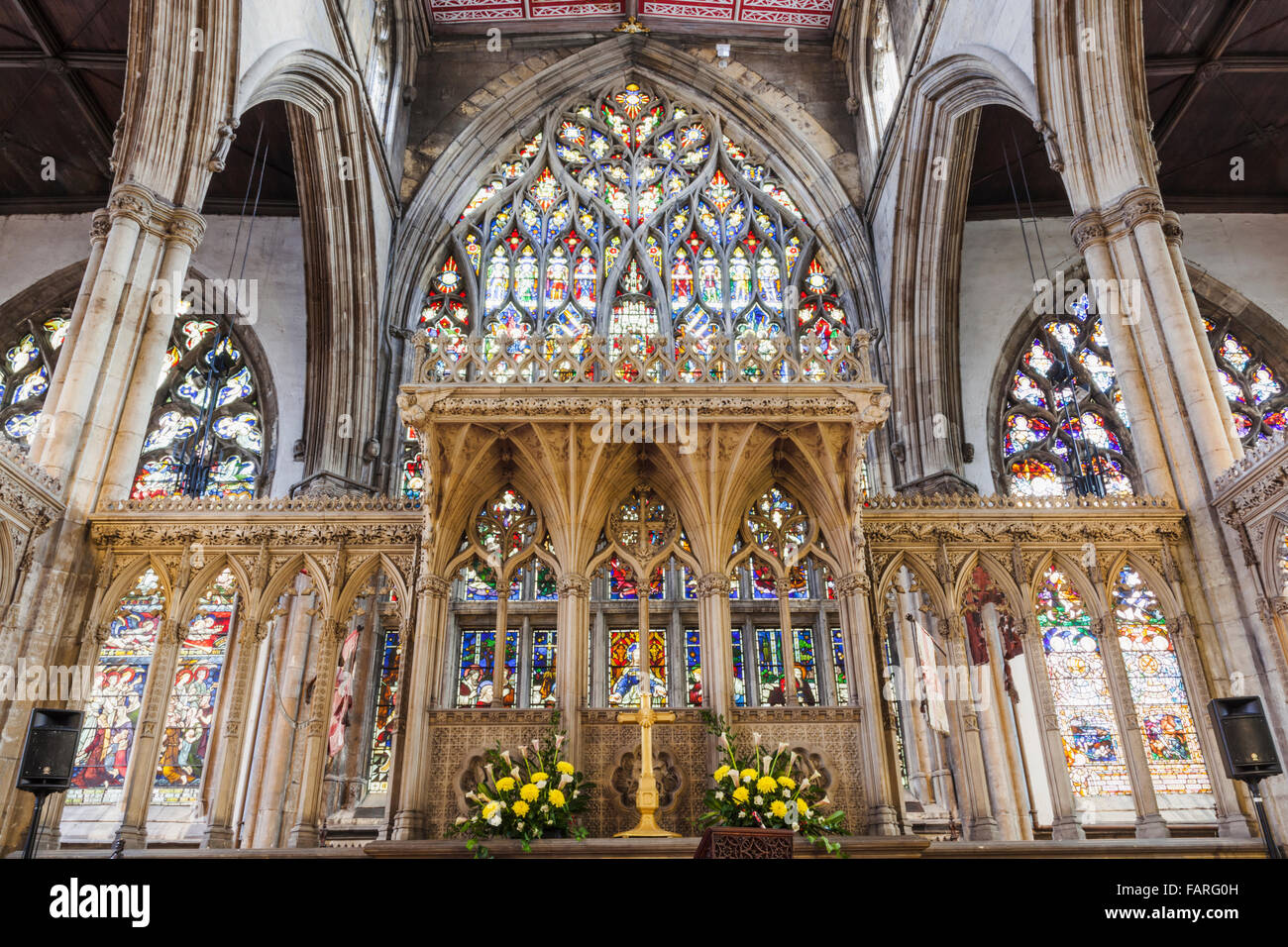 England, East Yorkshire, Kingston upon Hull, Holy Trinity Parish Church, The Chancel Stock Photo