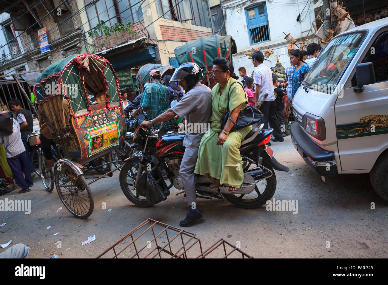 Traffic jam. Kathmandu. Nepal Stock Photo Alamy