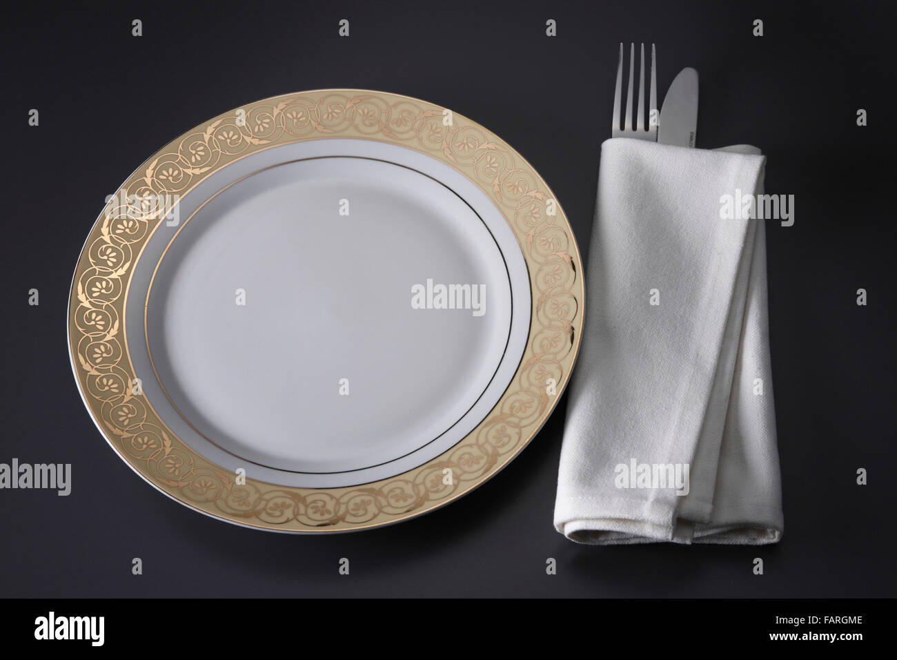 Table setting of the fork and knife Stock Photo - Alamy