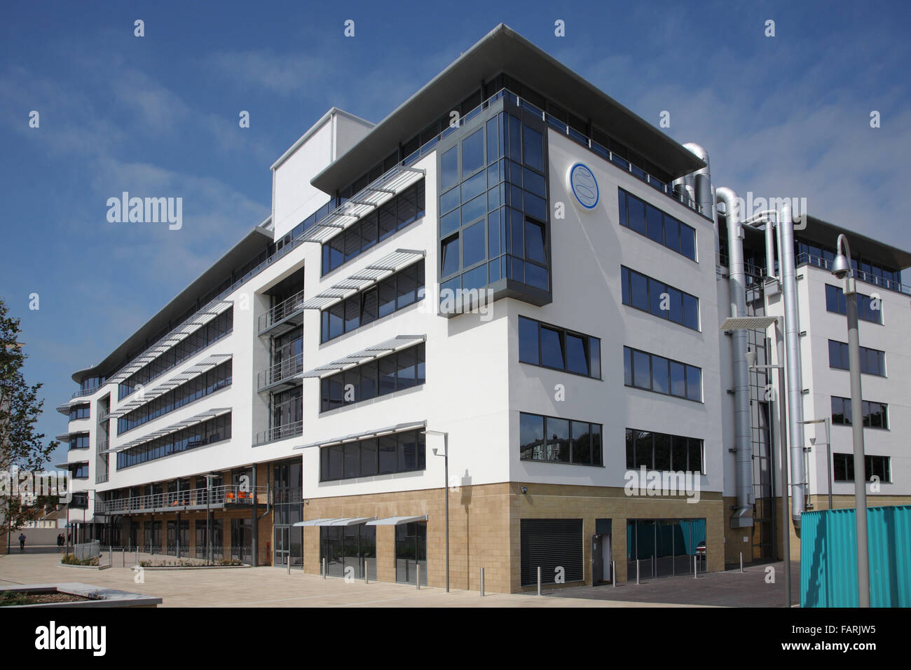 External view of Sussex Coast College, Hastings, UK. A new, architecturally striking Further Education college. Stock Photo