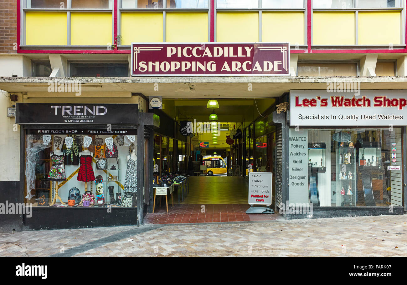 Piccadilly shopping arcade in Hanley, Stoke on Trent Stock Photo