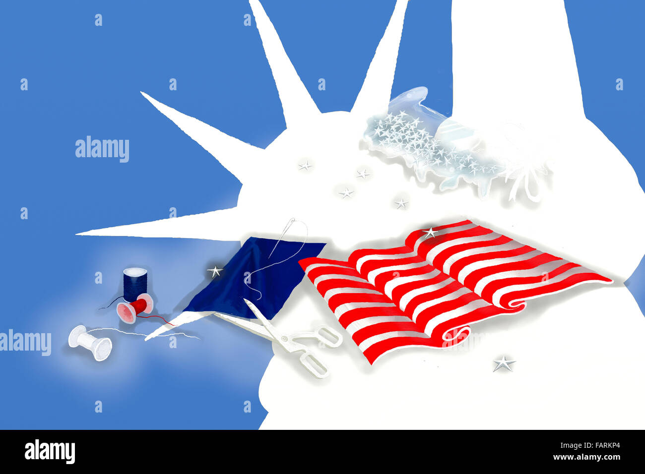 United States Of America Flag and Statue of Liberty Stock Photo - Alamy
