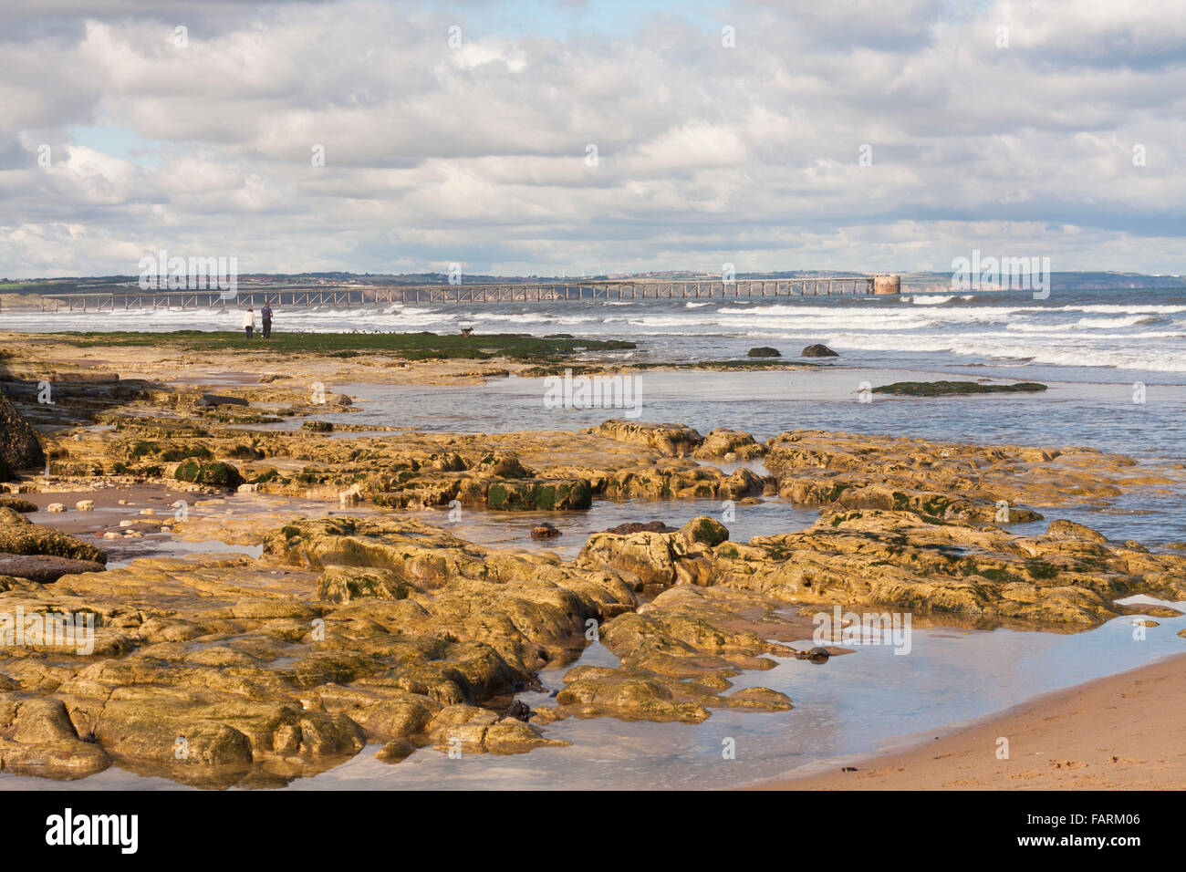 A scenic view of the Headland at Hartlepool,England with Steetley Pier