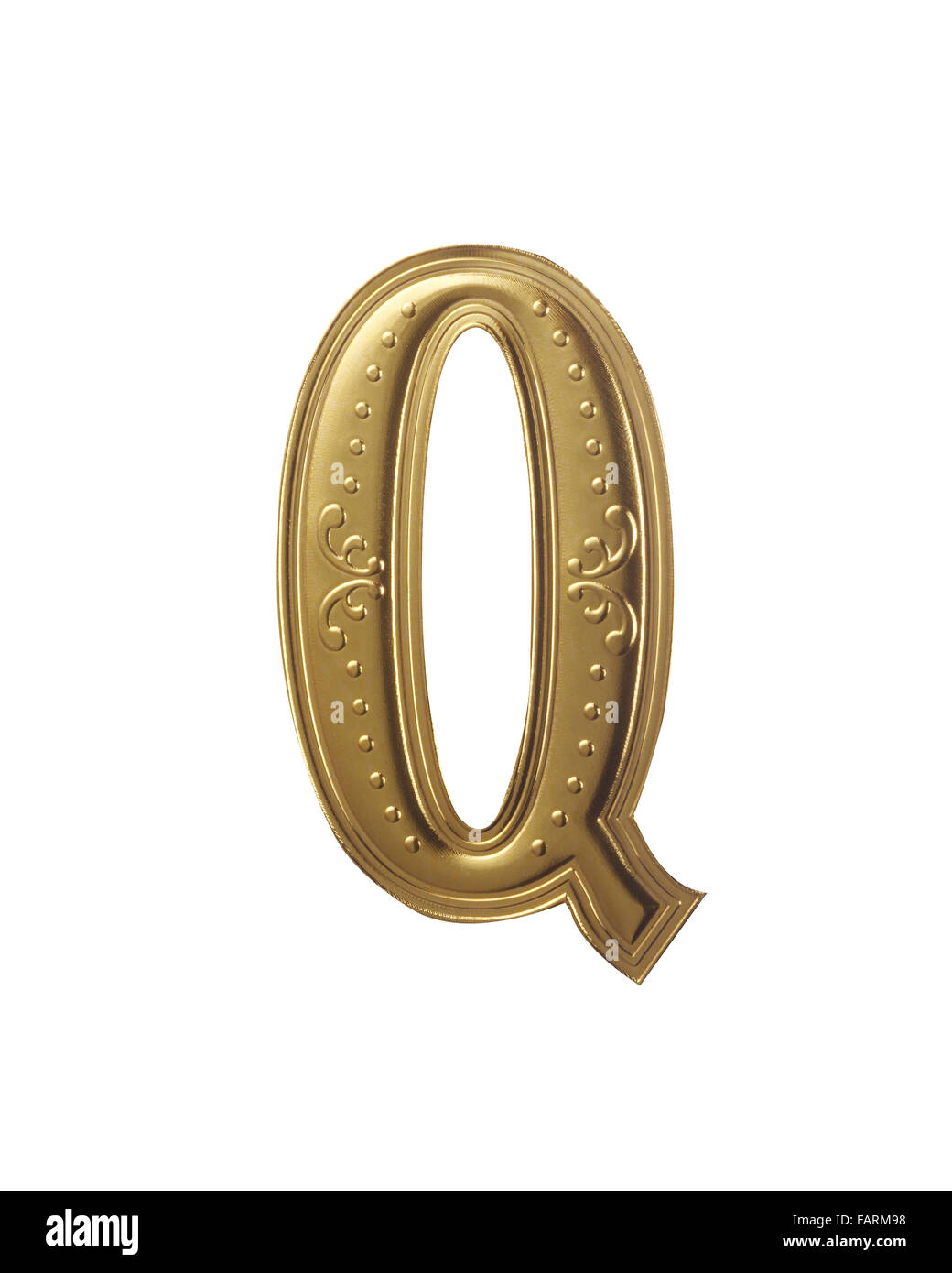 stock image of gold color alphabet with clipping path Stock Photo