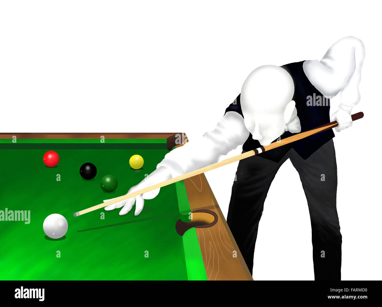 Snooker Young Professional Snooker Player Potting Balls on A Green