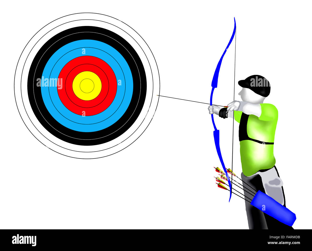 Archery Professional Archer Shooting an Arrow at A target in Archery