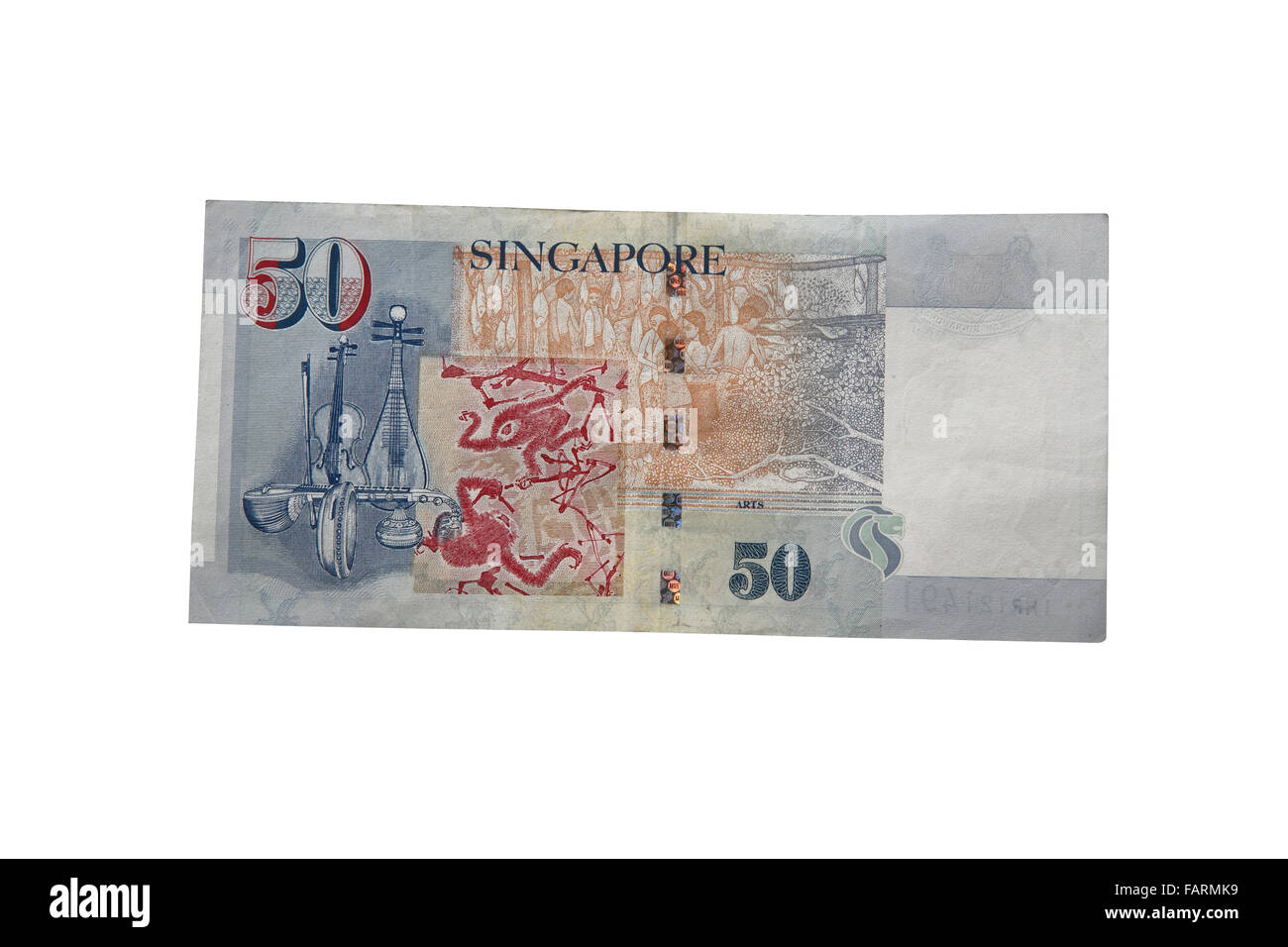Back design of fifty singapore dollars with clipping path Stock Photo ...