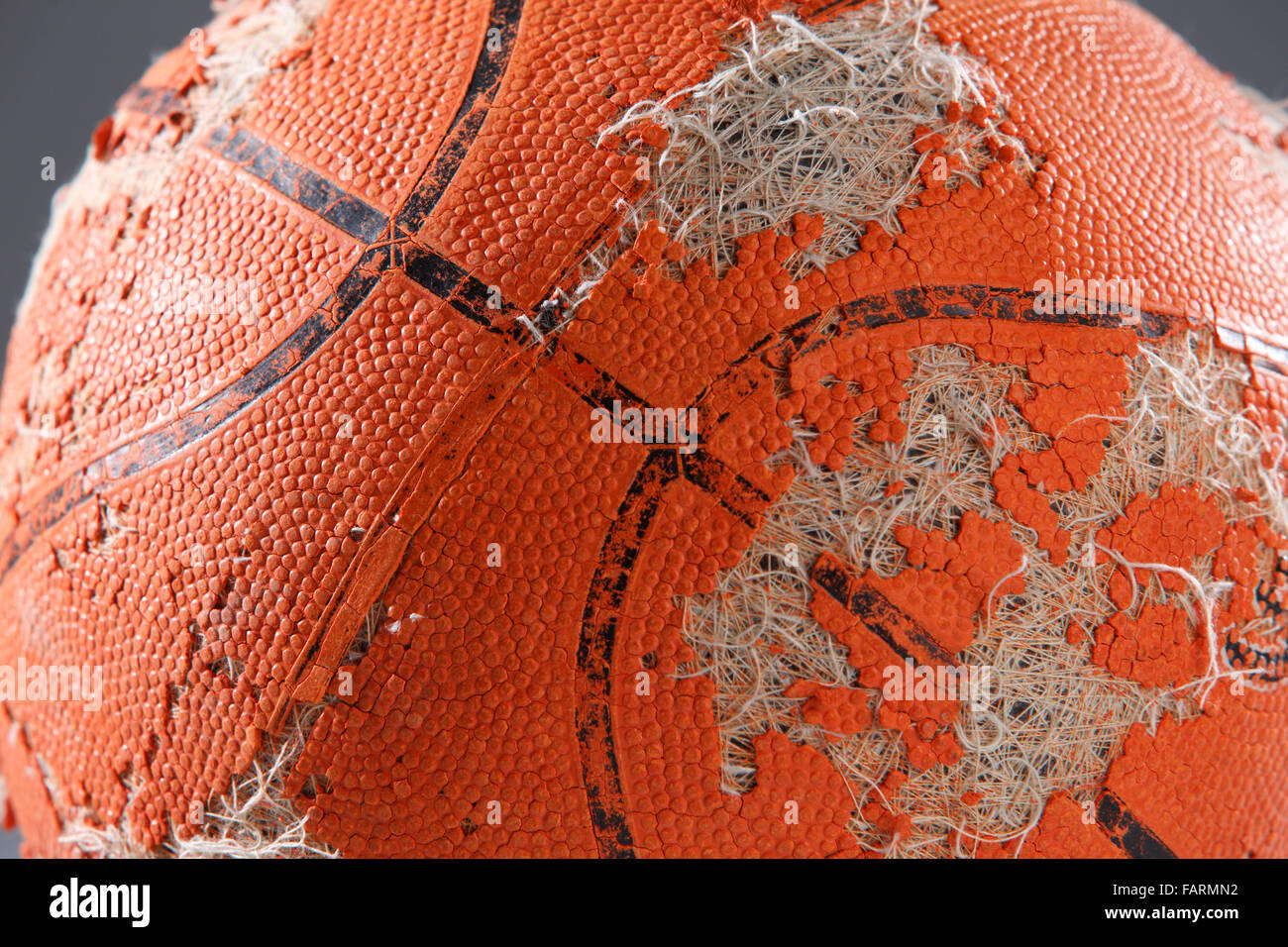 wornout basketball ready to been thrown away Stock Photo Alamy