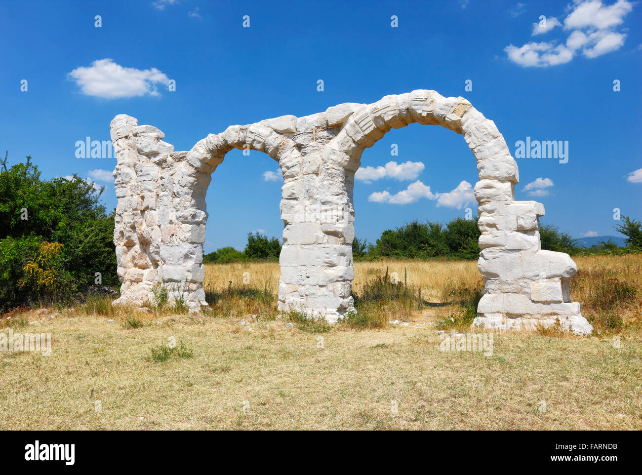 The arches at Burnum, Croatia.It was a Roman Legion camp and town Stock ...