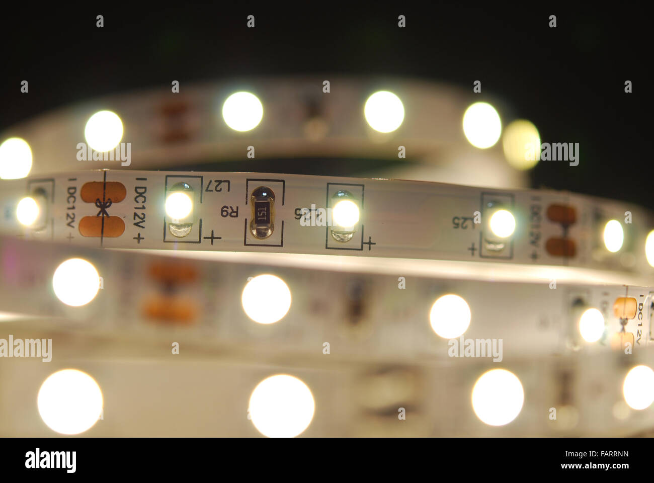 Led strip on the black background Stock Photo - Alamy