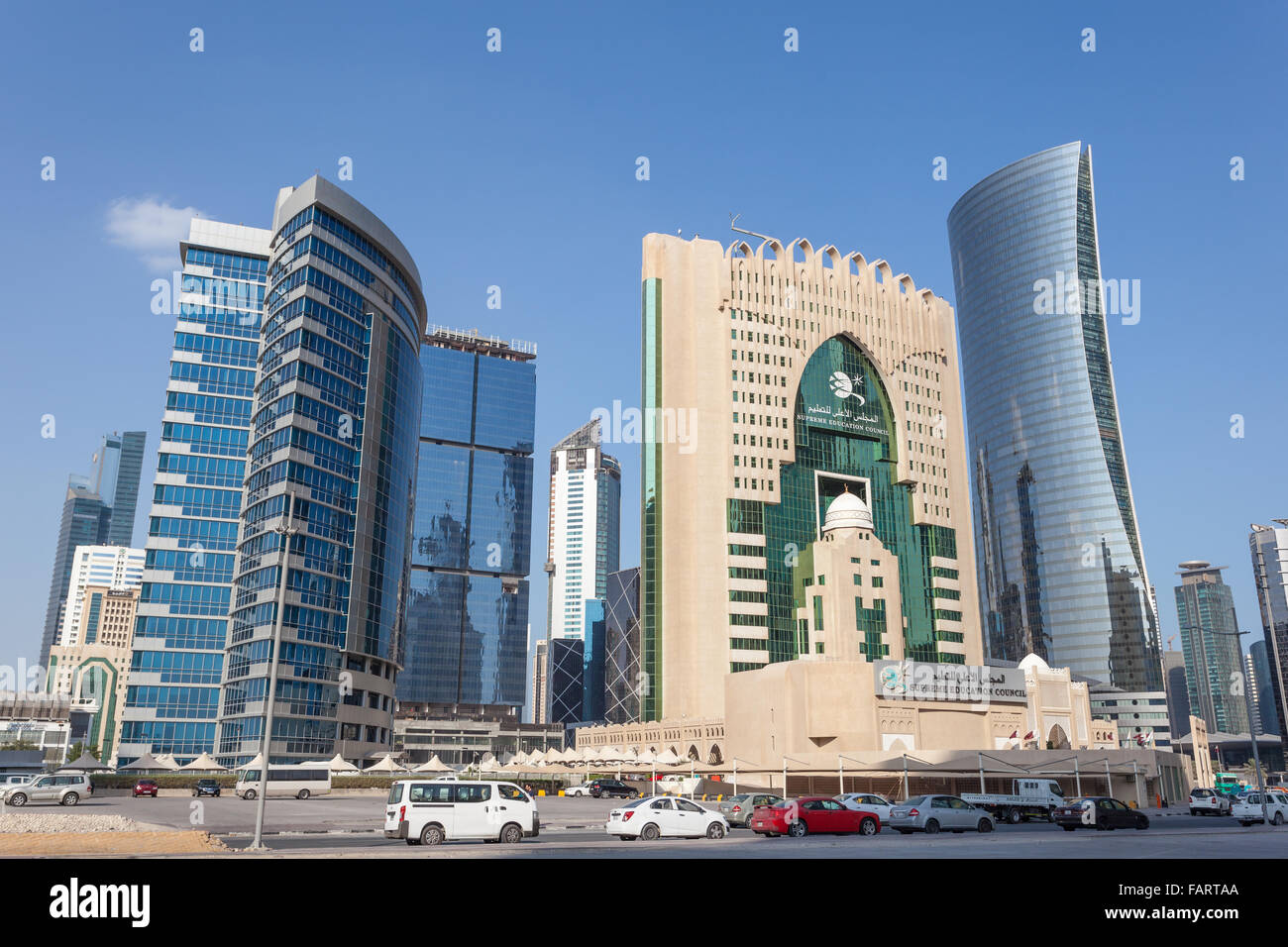 Modern buildings in Doha downtown, Qatar Stock Photo