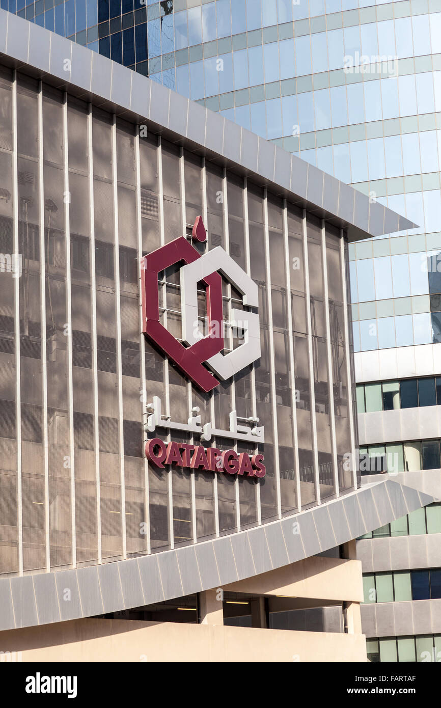 Qatargas building in Doha, Qatar Stock Photo
