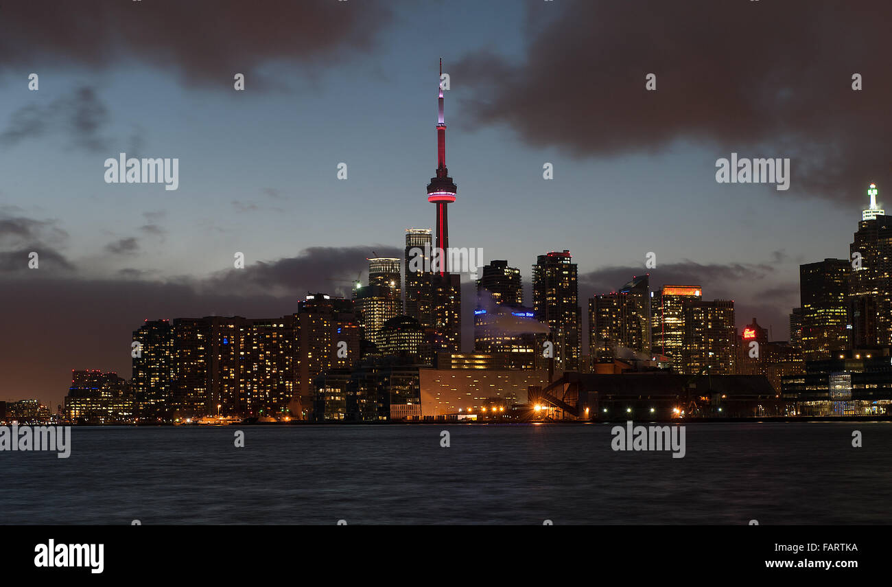 Toronto skyline at night Stock Photo - Alamy