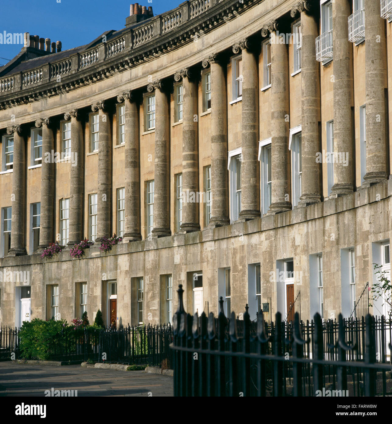 THE ROYAL CRESCENT, Bath. Exterior of Nos 4 8. Regency architecture by