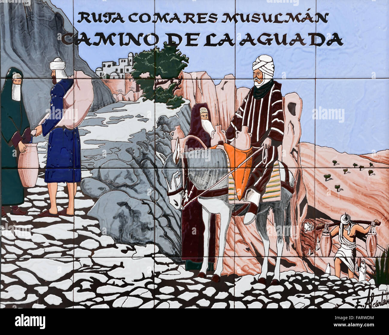 Comares ( Moorish white fortress town 8th century ) Spanish province of Málaga  Spain Andalusia Stock Photo
