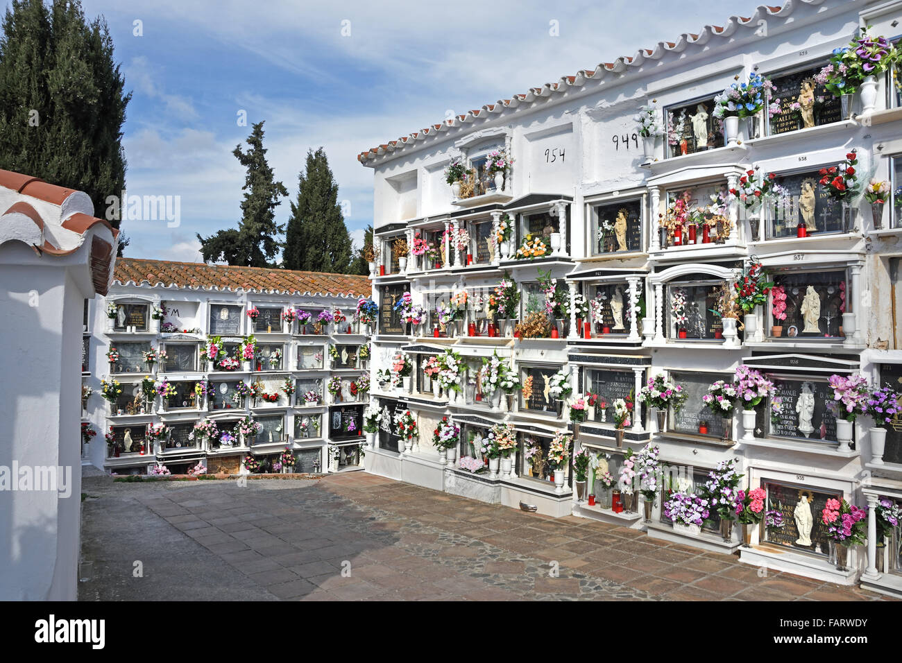 Cemetery Comares ( Moorish white fortress town 8th century ) Spanish ...