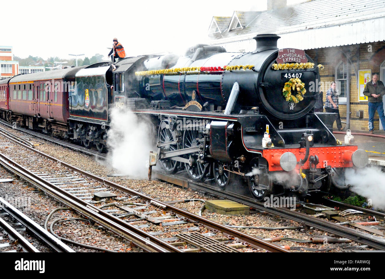 Maidstone East station, Kent, England. 'Cathedrals Express' special
