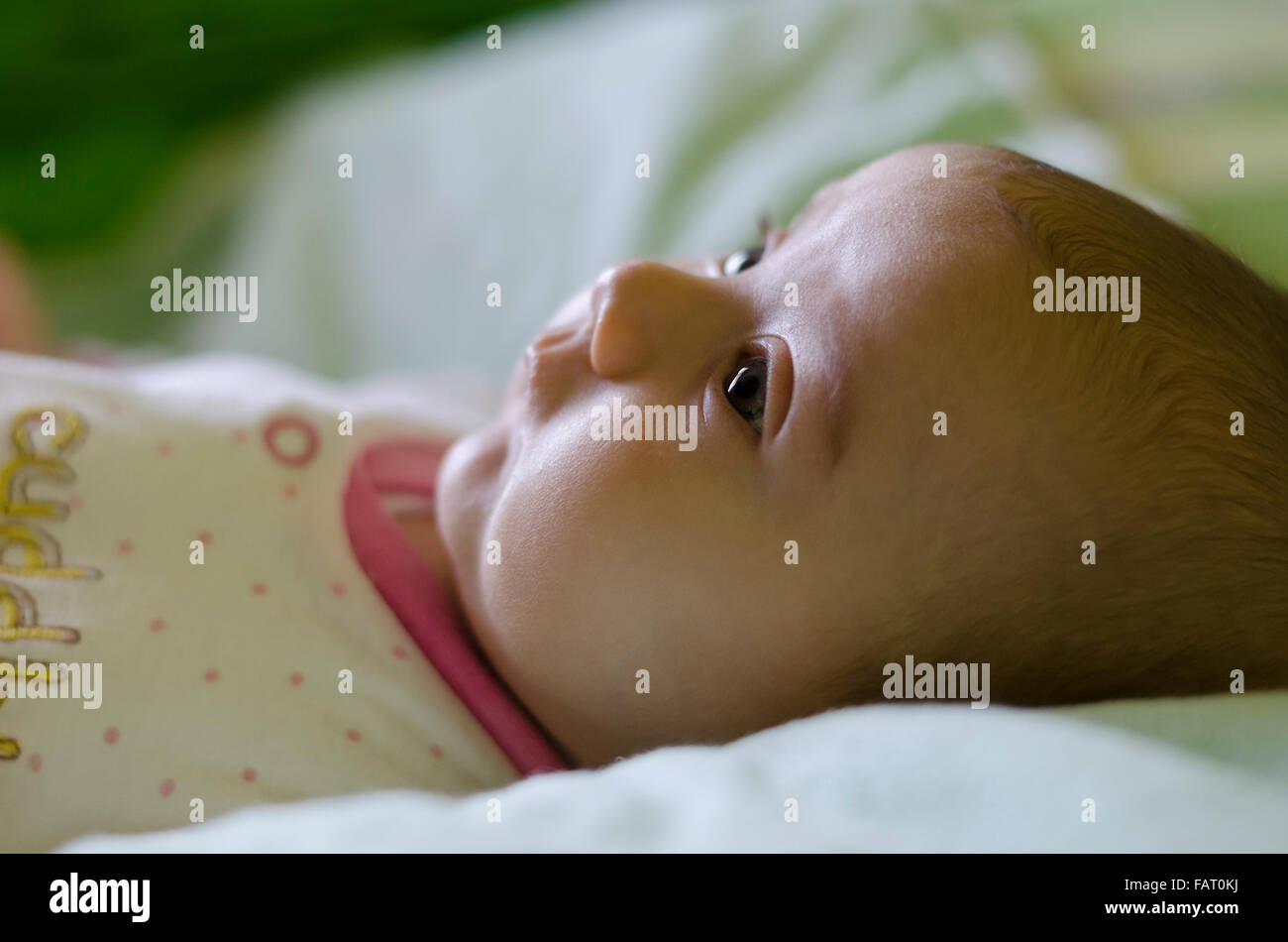 A cute little baby‘s profile Stock Photo