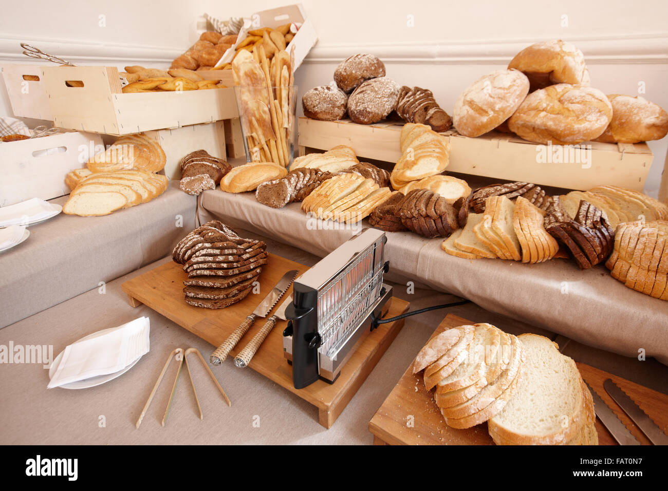Bread and bakeries different kind for breakfast time Stock Photo Alamy