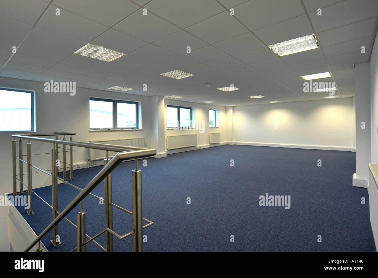 interior of new empty office space with carpet and staircase Stock ...