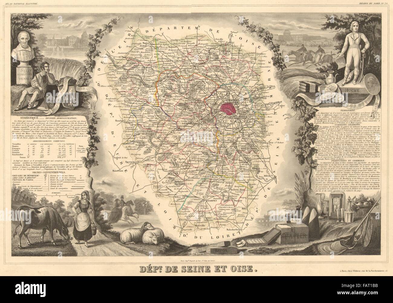 Levasseur map of seine et oise hi-res stock photography and images