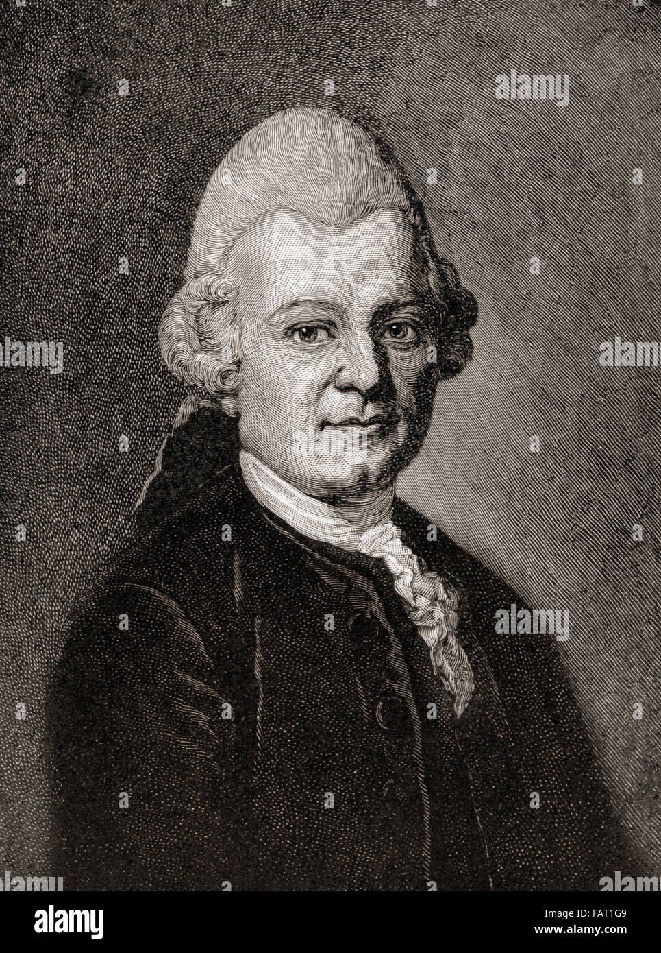 Gotthold Ephraim Lessing, 1729 –1781.  German writer, philosopher, dramatist, publicist and art critic. Stock Photo