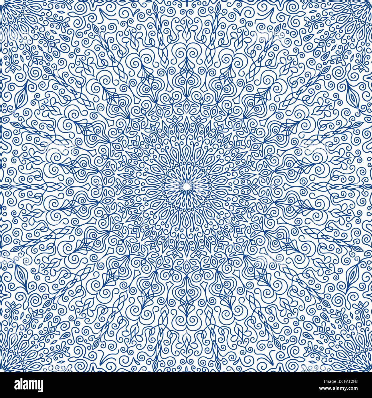Navy Blue Floral Mandala Seamless Pattern Stock Vector Image & Art - Alamy