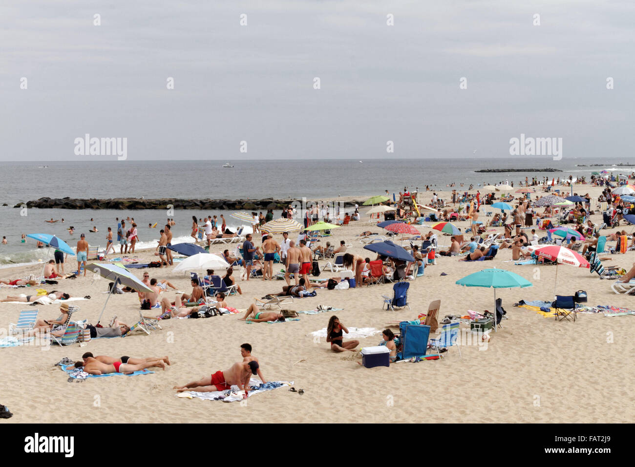 Beach and boardwalk scenes in Asbury Park on the New Jersey shore. Stock Photo